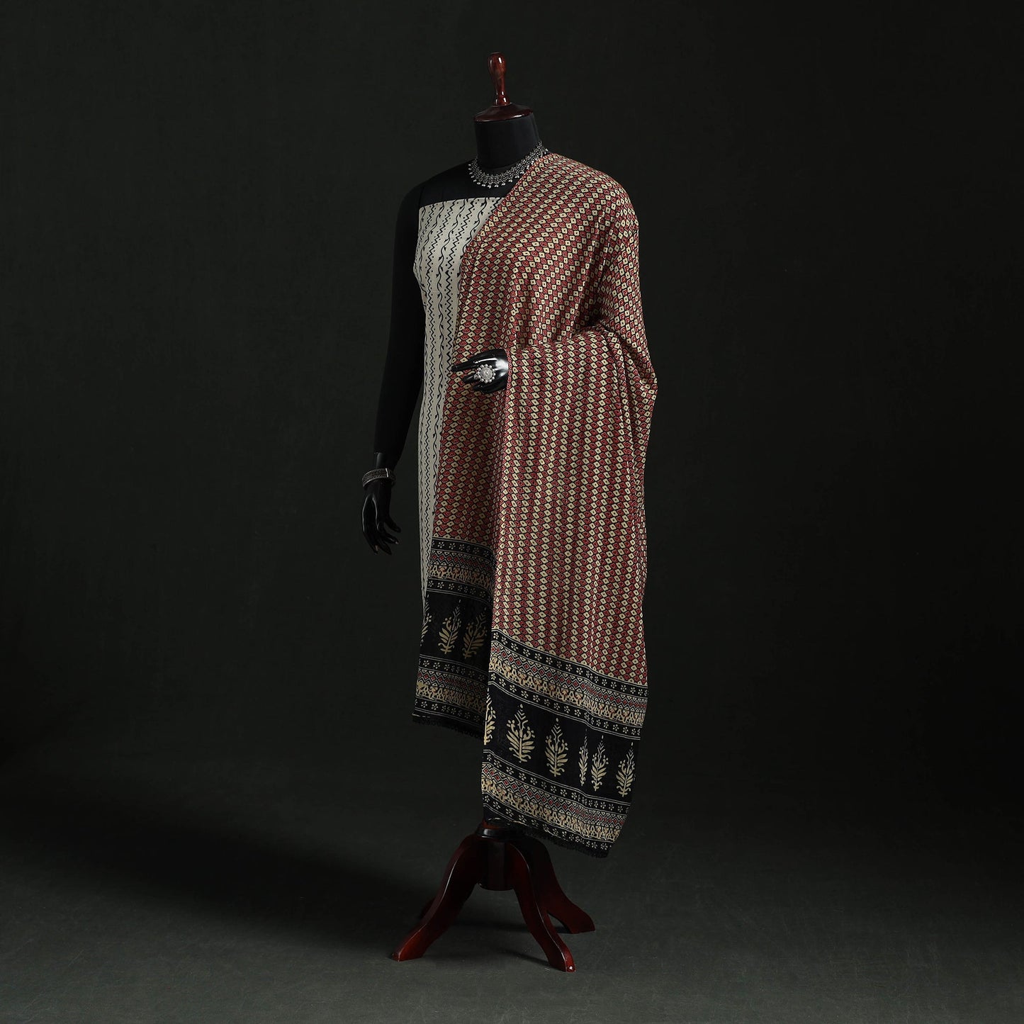 Cotton jaipur printed dupatta 32 - handcrafted