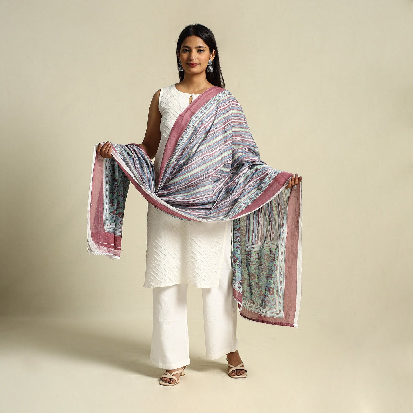 Multicolor - cotton jaipur printed dupatta 34 - handcrafted