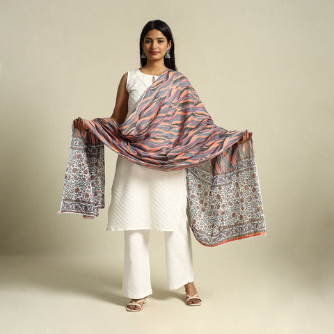 Buy Multicolor Cotton Jaipur Printed Dupatta Online