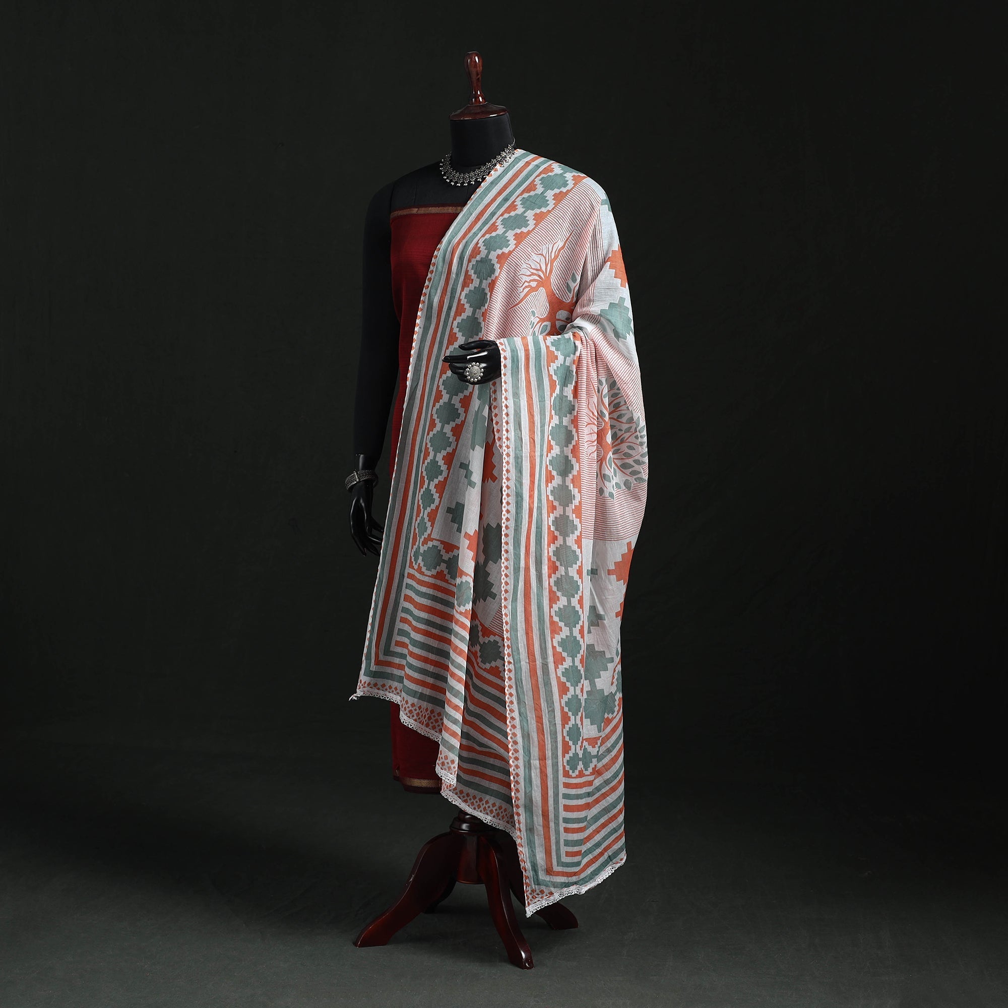 Cotton jaipur printed dupatta 97 - handcrafted