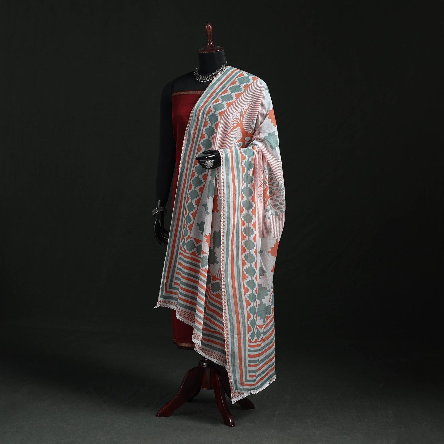 Cotton jaipur printed dupatta 97 - handcrafted