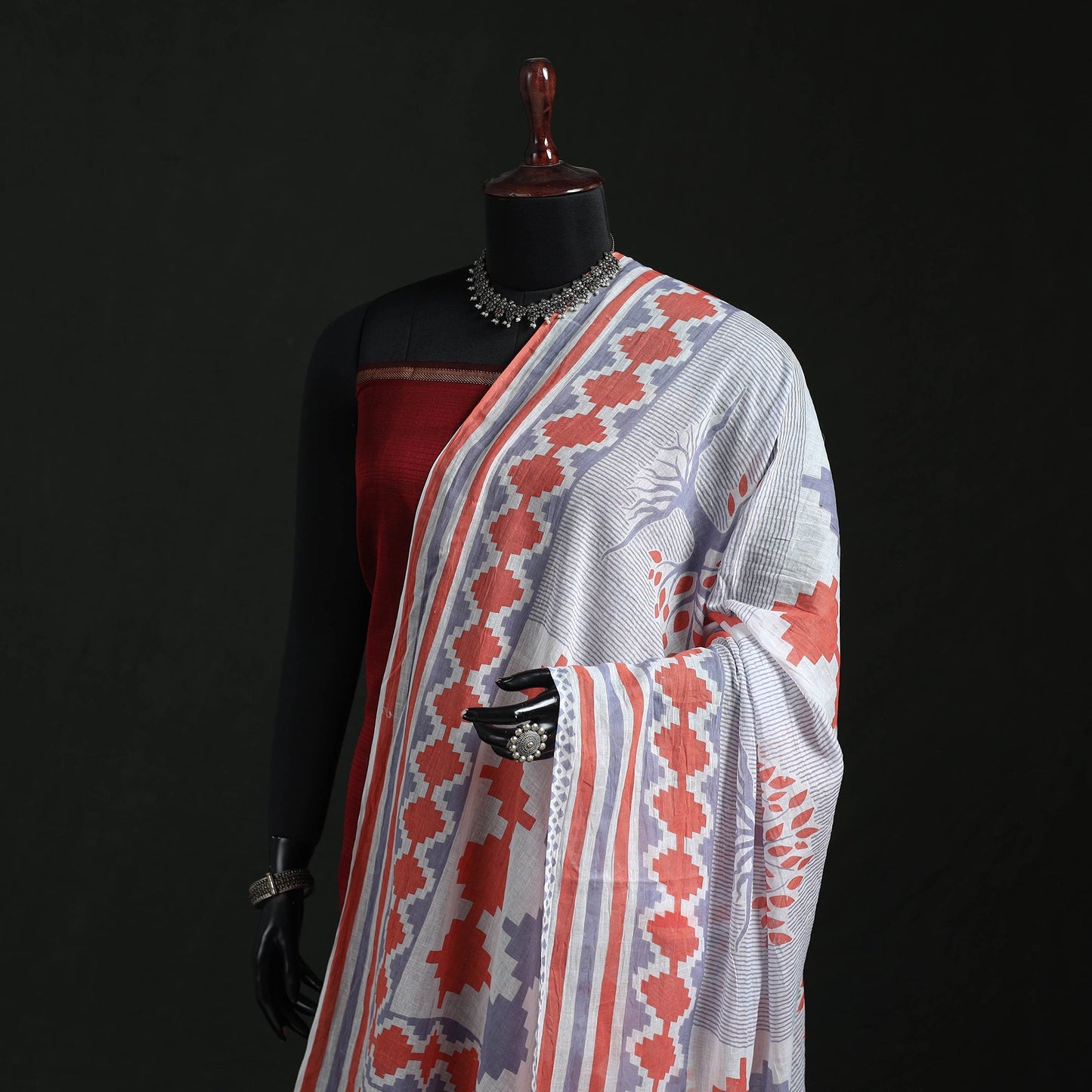 Cotton jaipur printed dupatta 99 - handcrafted