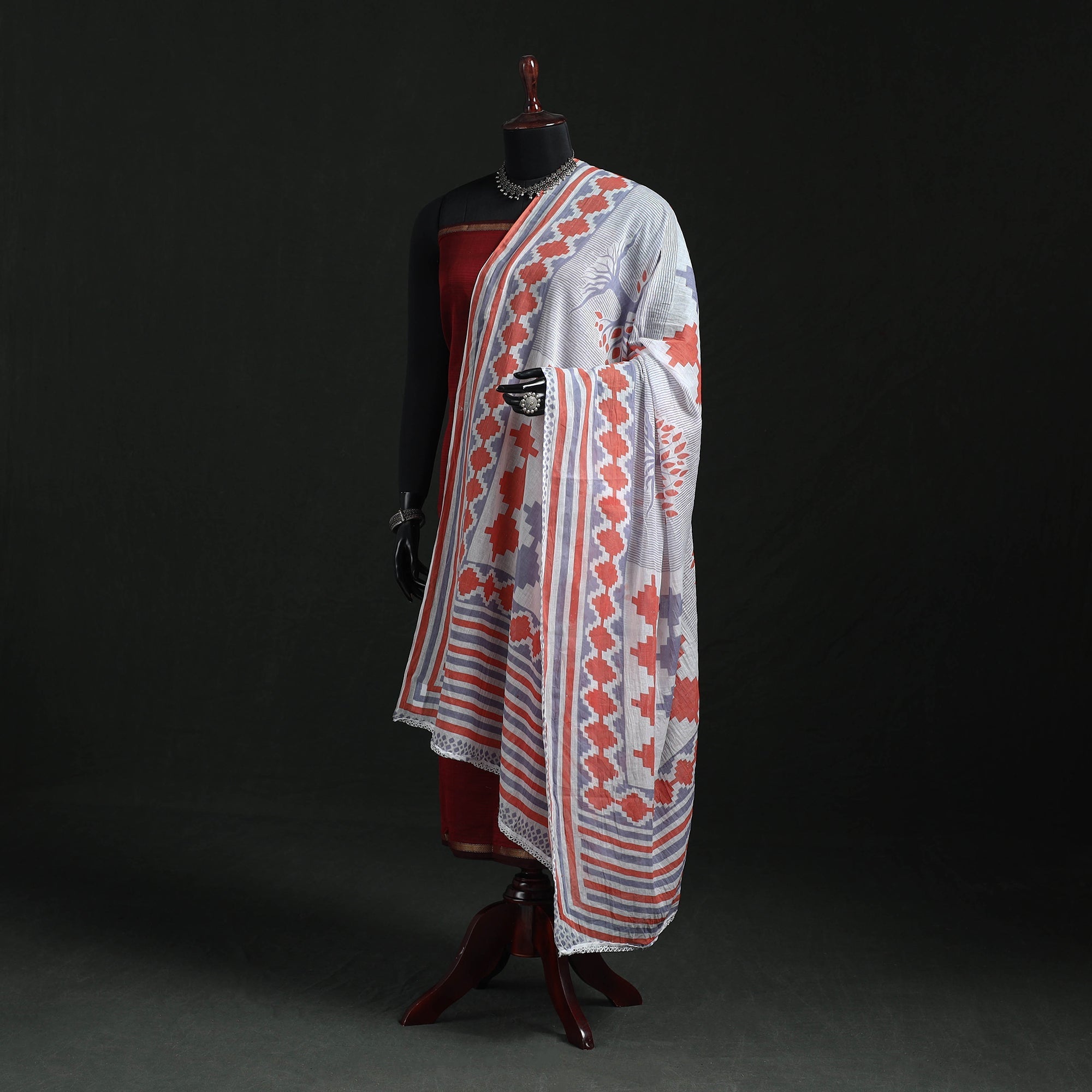 Cotton jaipur printed dupatta 99 - handcrafted