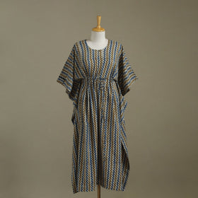 Multicolor Ajrakh Block Print Cotton Kaftan (Long)