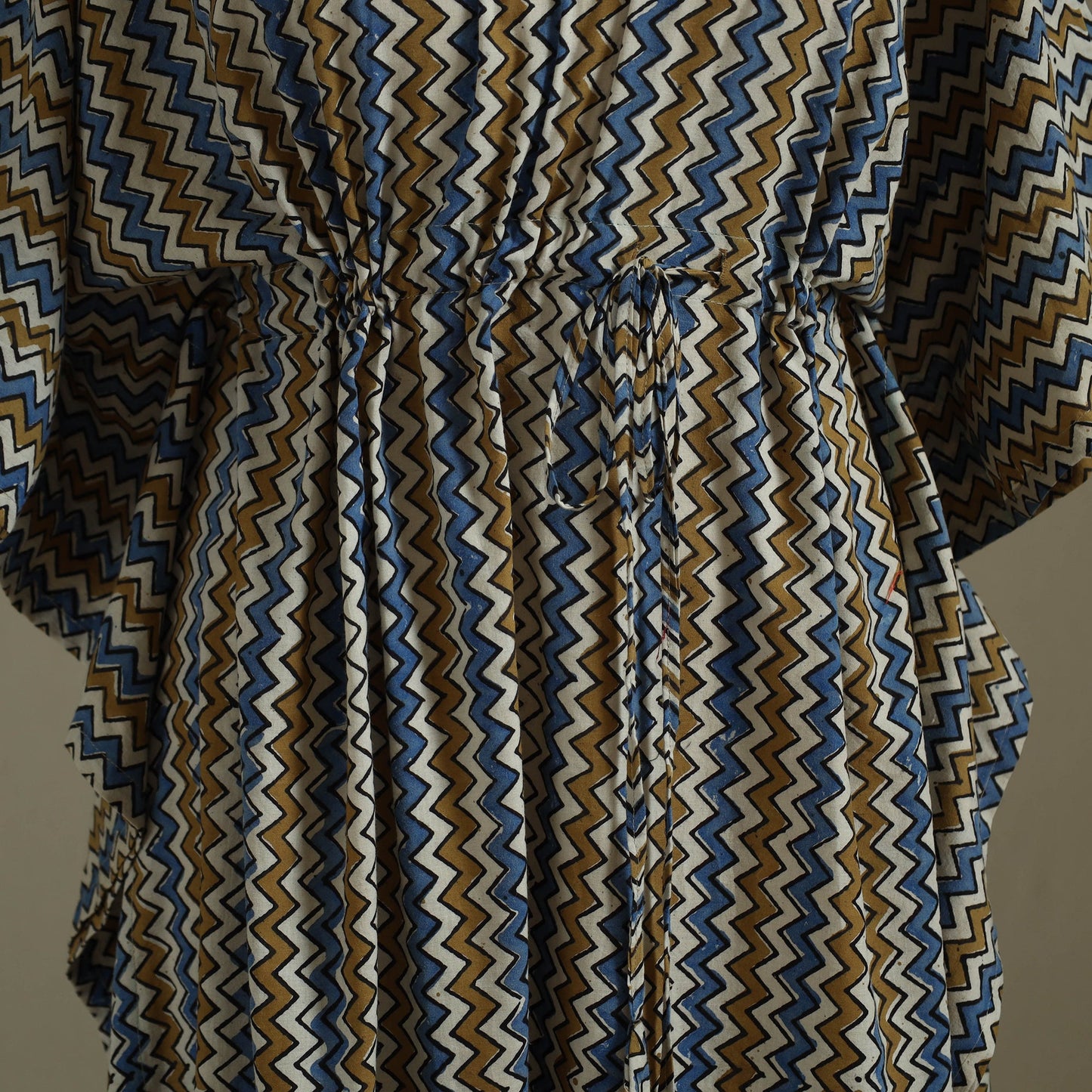 Multicolor Ajrakh Block Print Cotton Kaftan (Long)