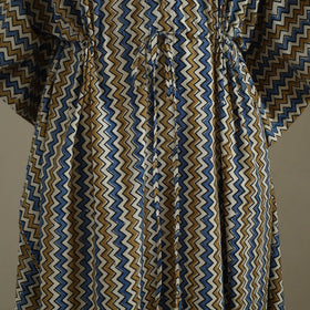 Multicolor Ajrakh Block Print Cotton Kaftan (Long)