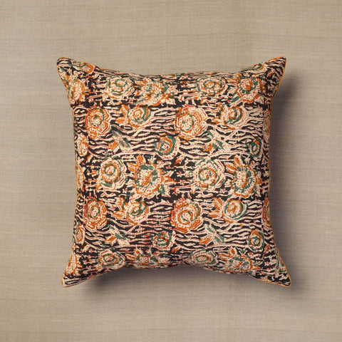Multicolor Block Print Cotton Kalamkari Cushion Cover