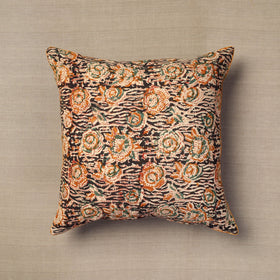 Multicolor Block Print Cotton Kalamkari Cushion Cover