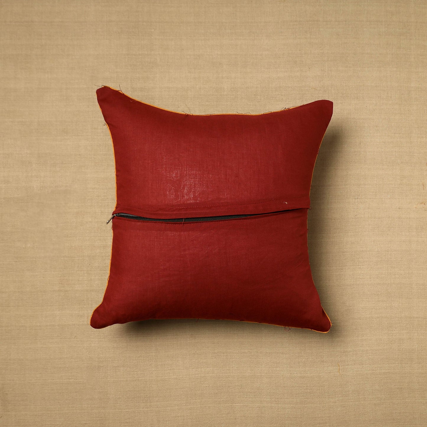 Multicolor - Block Print Cotton Kalamkari Cushion Cover (16 x 16 in) 09