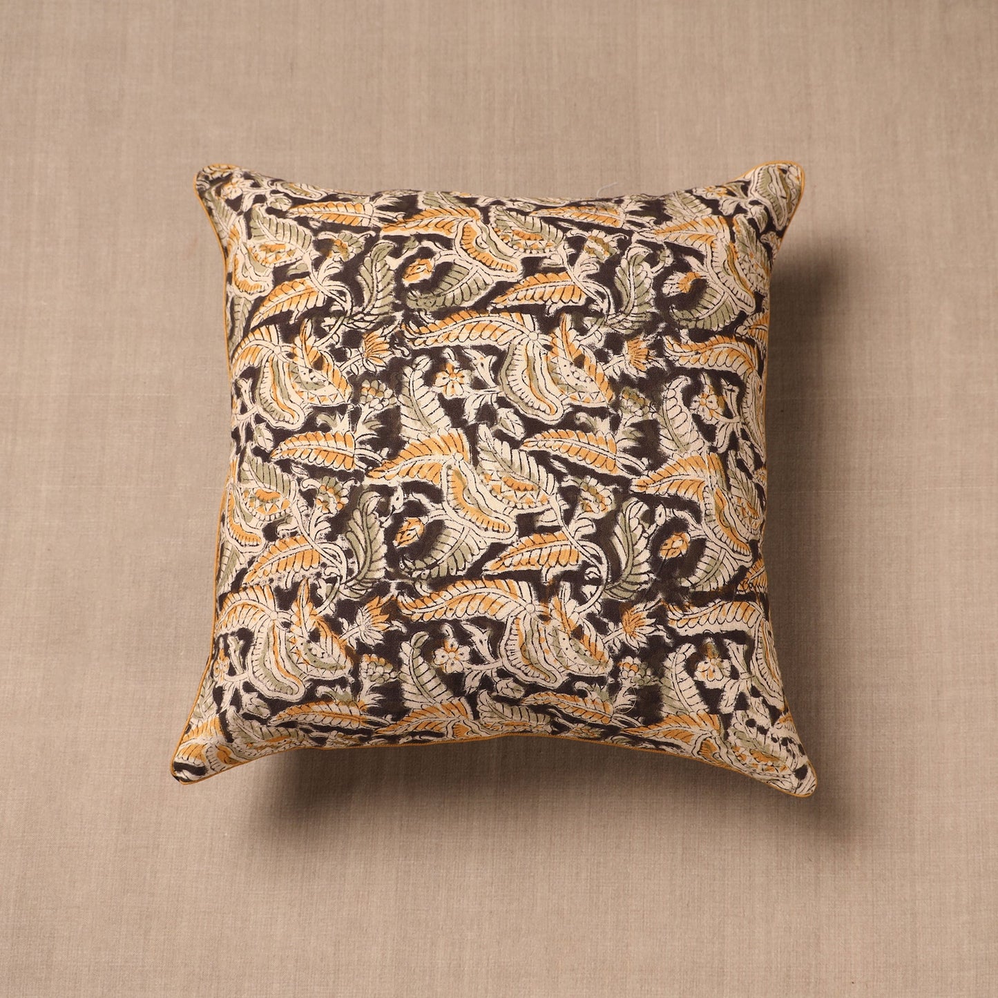  Block Print Cotton Kalamkari Cushion Cover