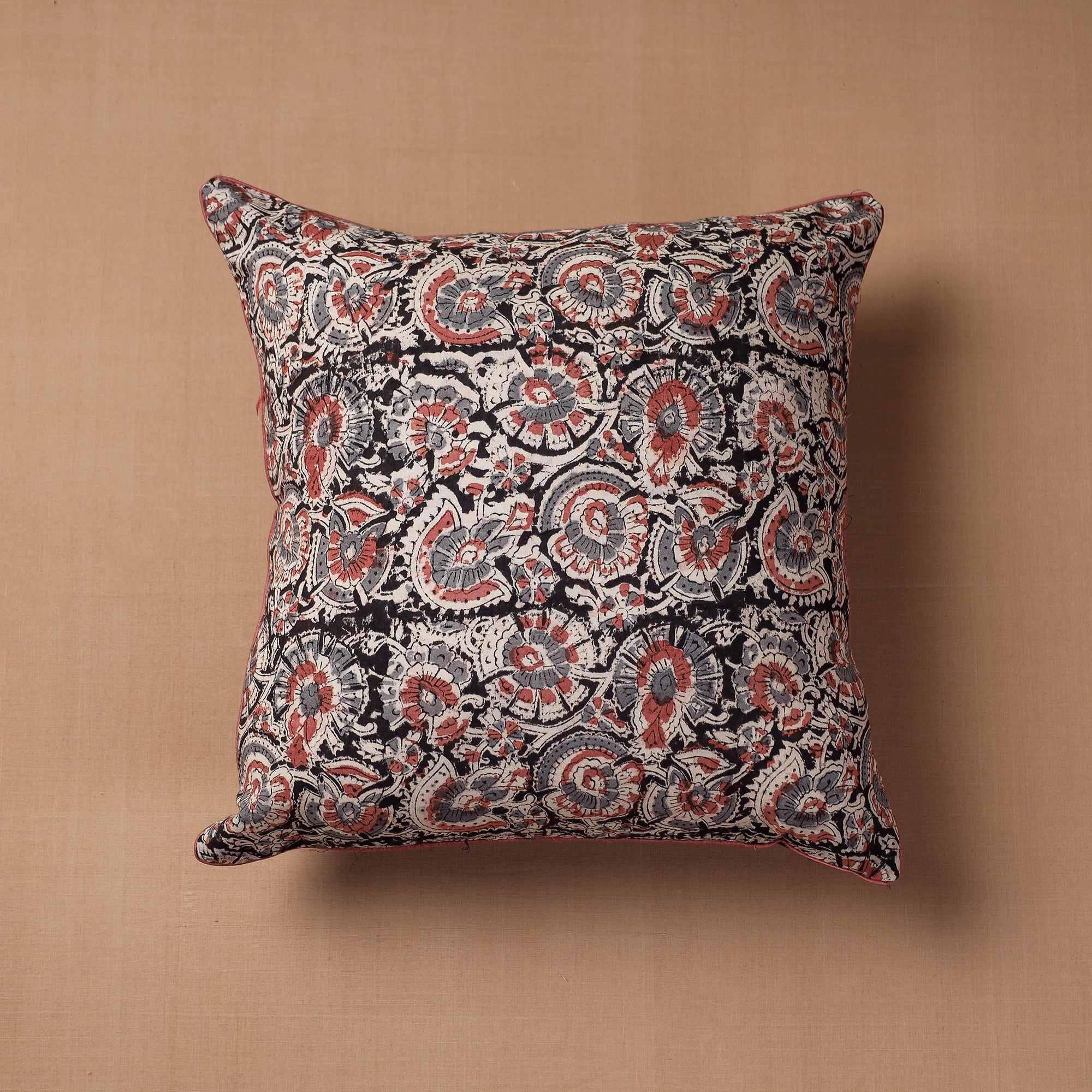  Block Print Cotton Kalamkari Cushion Cover