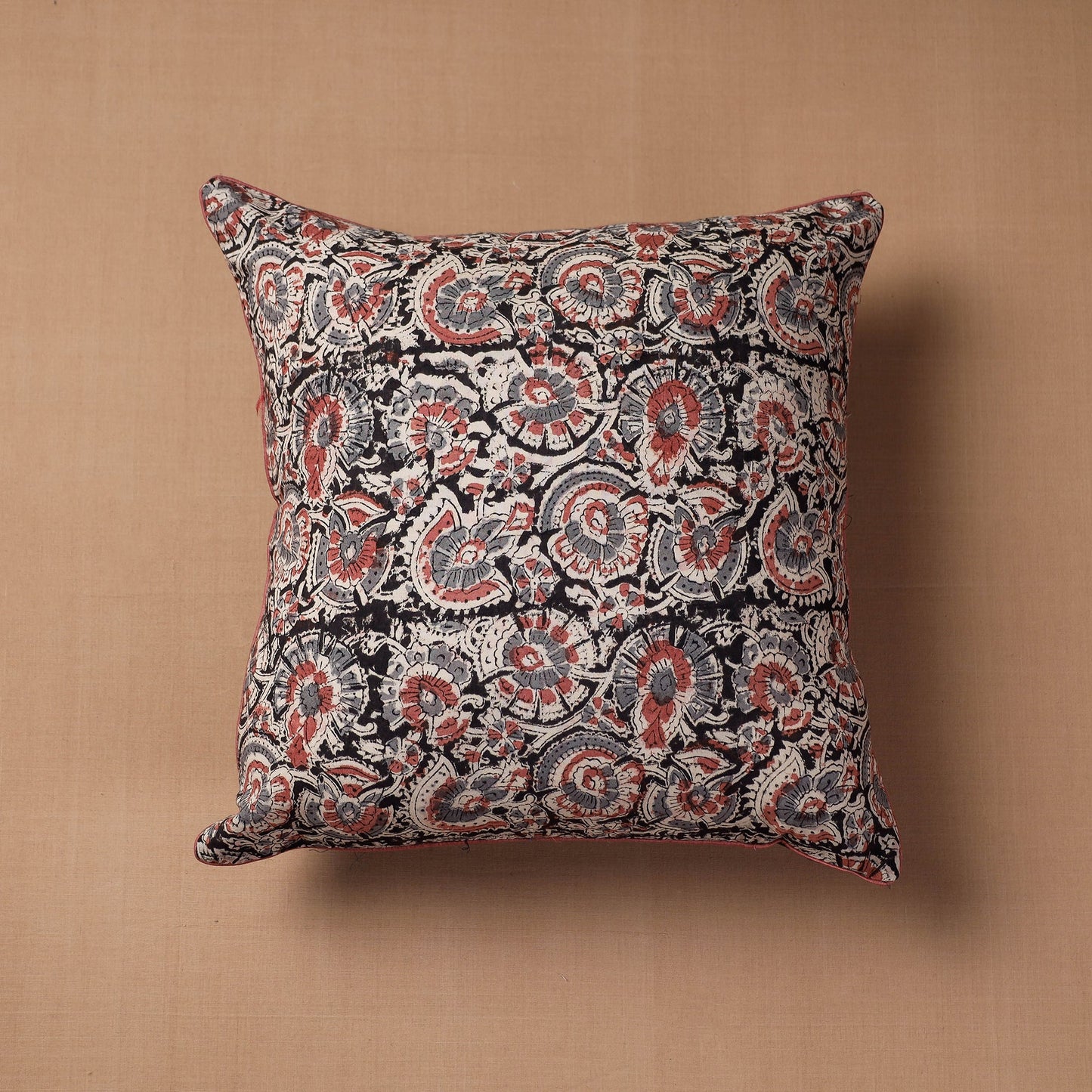  Block Print Cotton Kalamkari Cushion Cover