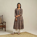  Multicolor Block Print Cotton A-Line Kalamkari Kurta For Women