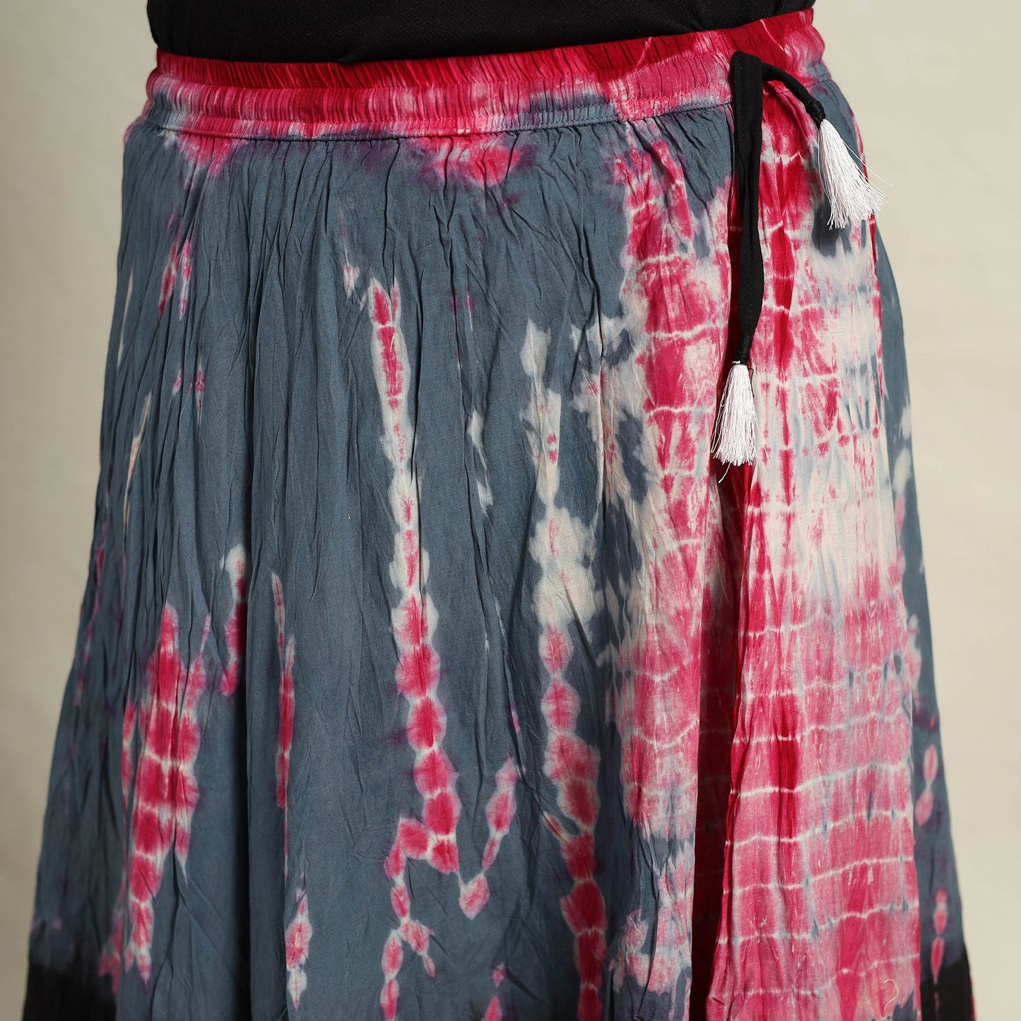 Multicolor -  Cotton Long Shibori Tie-Dye Skirt 02