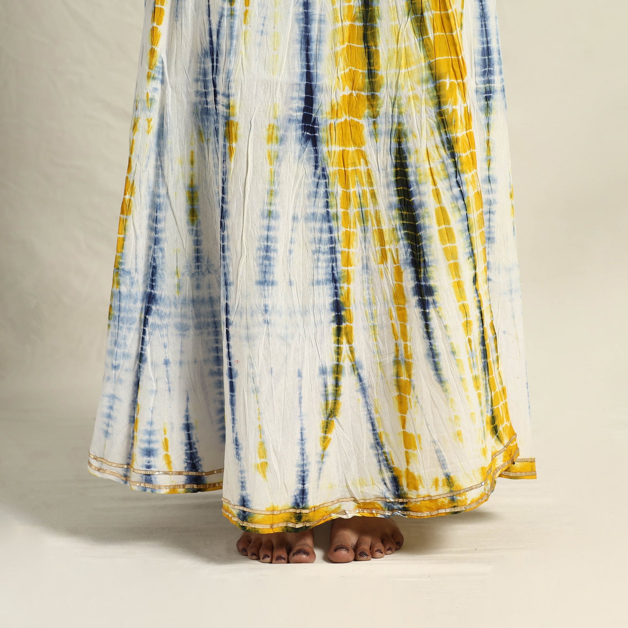 Buy Multicolor Cotton Long Shibori Tie-Dye Skirt