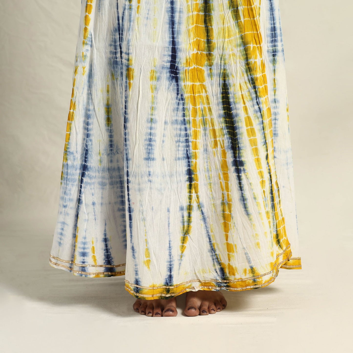 Buy Multicolor Cotton Long Shibori Tie-Dye Skirt