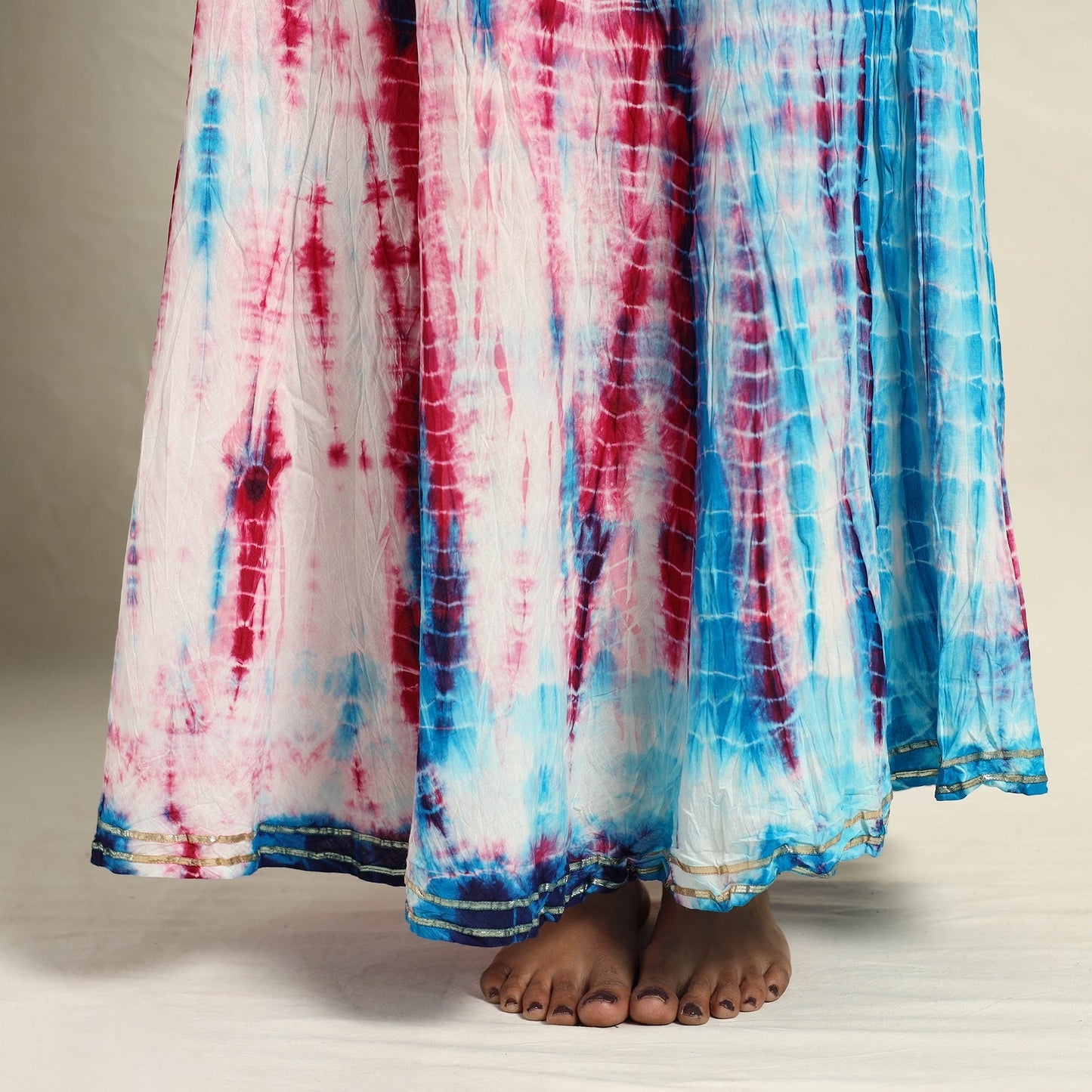 Buy Multicolor Cotton Long Shibori Tie-Dye Skirt