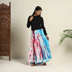 Buy Multicolor Cotton Long Shibori Tie-Dye Skirt