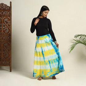 Buy Multicolor Cotton Long Shibori Tie-Dye Skirt