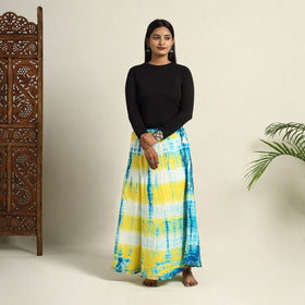 Buy Multicolor Cotton Long Shibori Tie-Dye Skirt