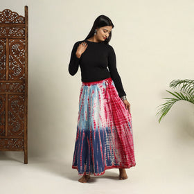 Buy Multicolor Cotton Long Shibori Tie-Dye Skirt