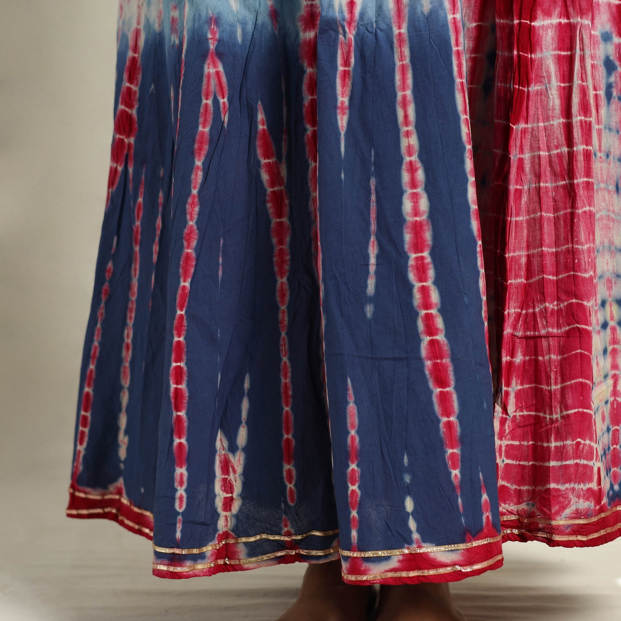 Buy Multicolor Cotton Long Shibori Tie-Dye Skirt