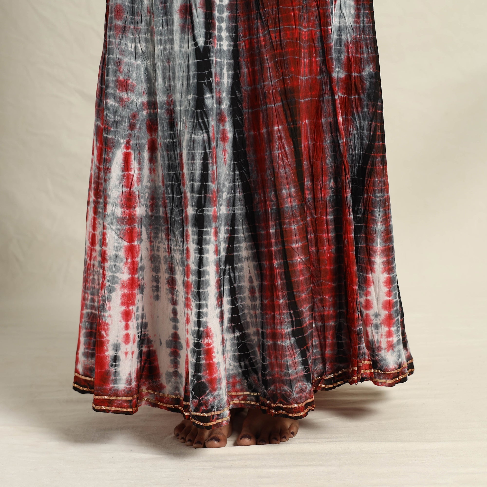 Buy Multicolor Cotton Long Shibori Tie-Dye Skirt
