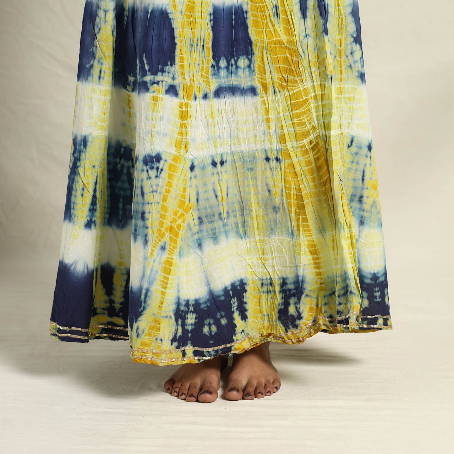Multicolor - Cotton Long Shibori Tie-Dye Skirt 12