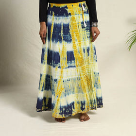 Multicolor - Cotton Long Shibori Tie-Dye Skirt 12