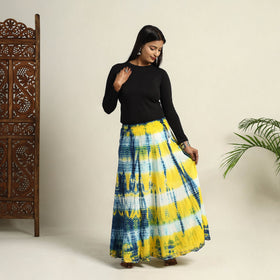 Buy Multicolor Cotton Long Shibori Tie-Dye Skirt