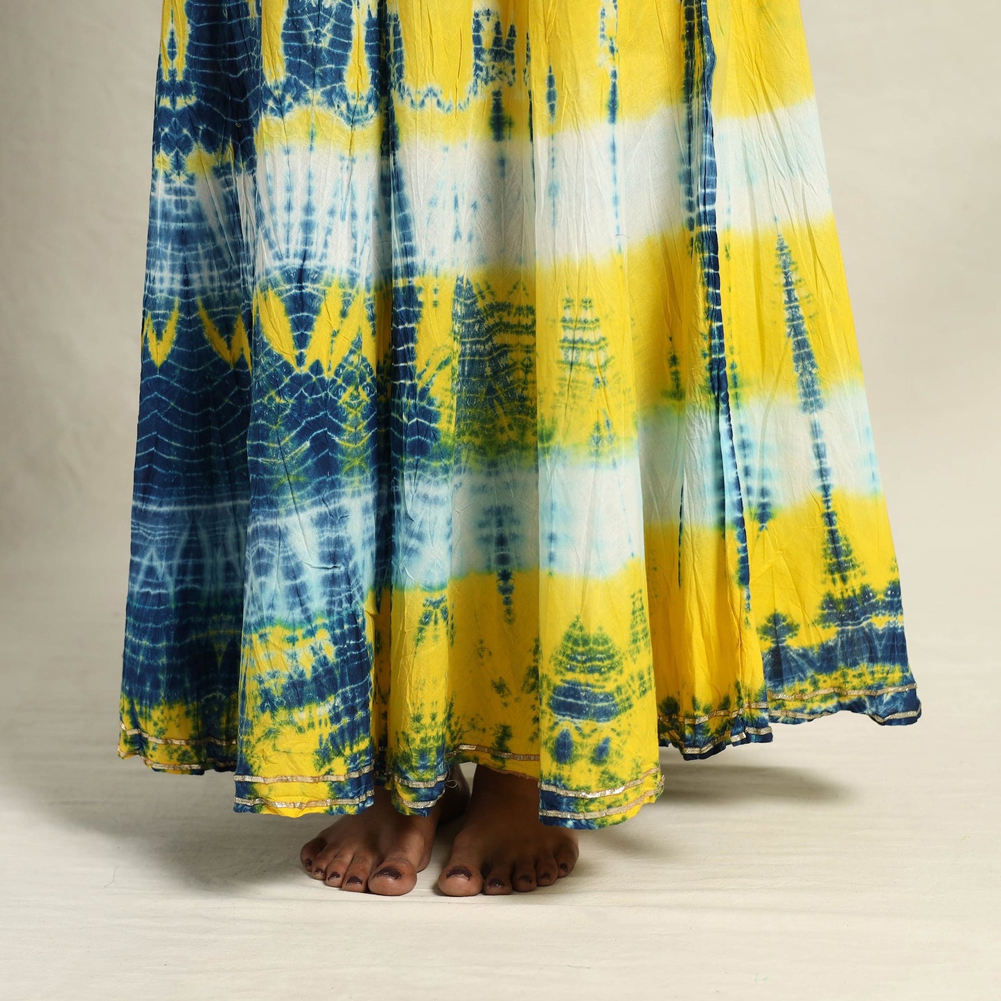 Buy Multicolor Cotton Long Shibori Tie-Dye Skirt