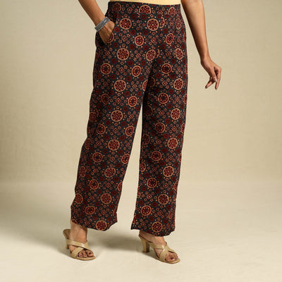 Multicolor Block Print Cotton Ajrakh Palazzo