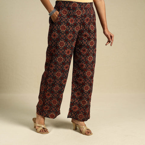 Multicolor Block Print Cotton Ajrakh Palazzo