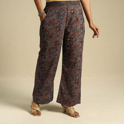 Multicolor Block Print Cotton Ajrakh Palazzo