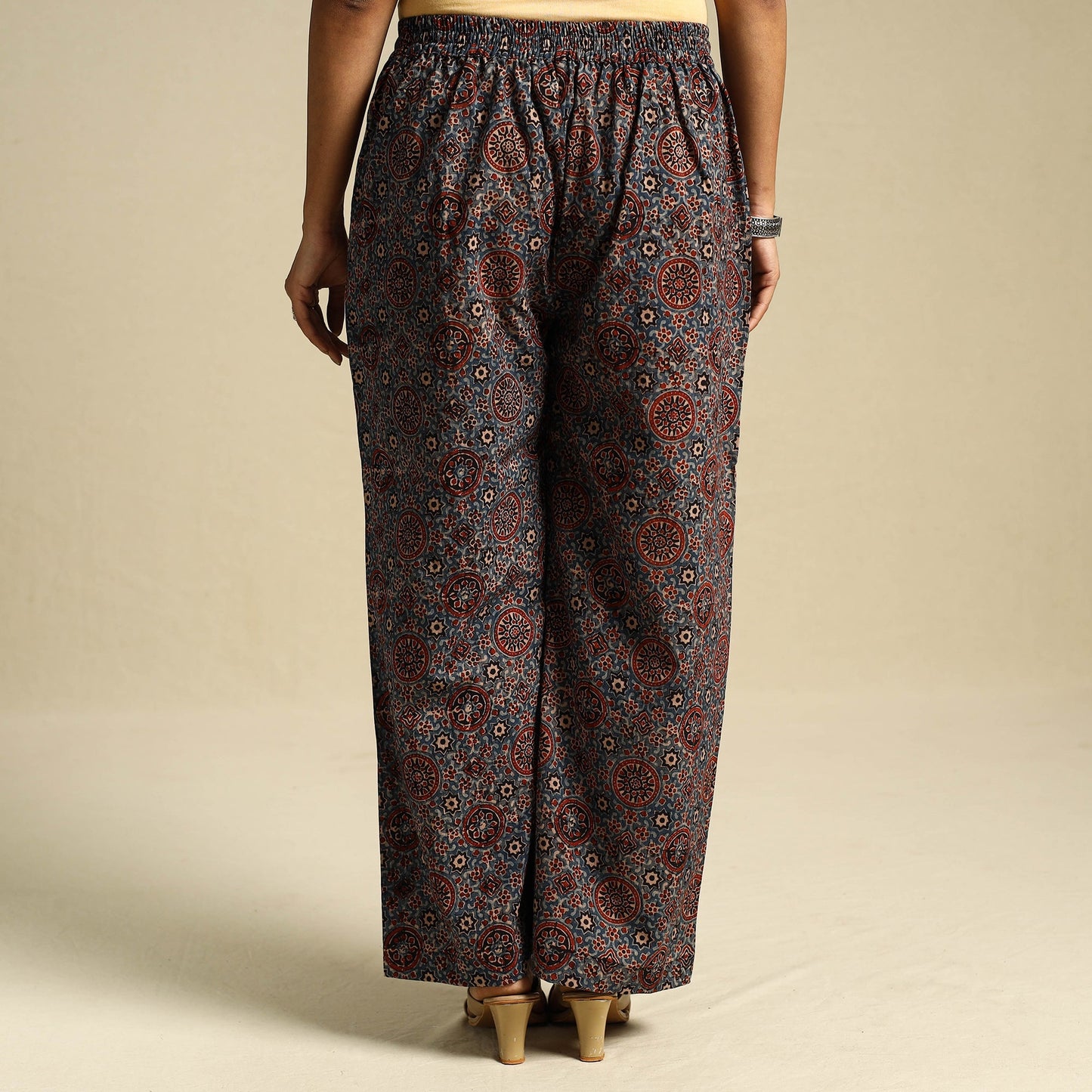 Multicolor Block Print Cotton Ajrakh Palazzo