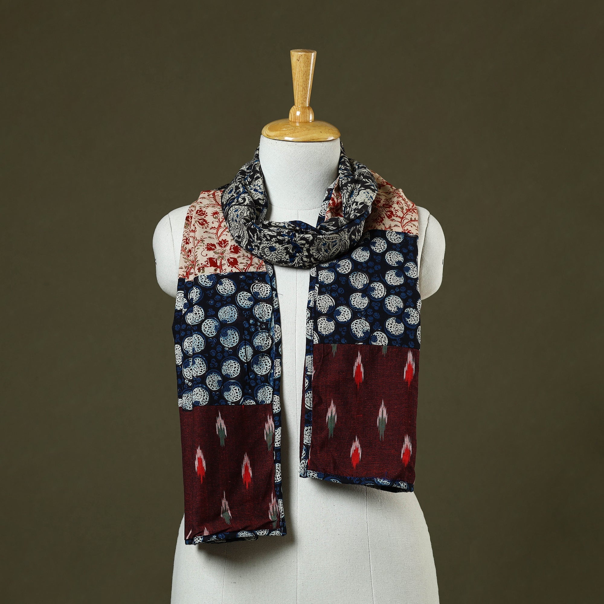 Multicolor - cotton patchwork kalamkari stole 02