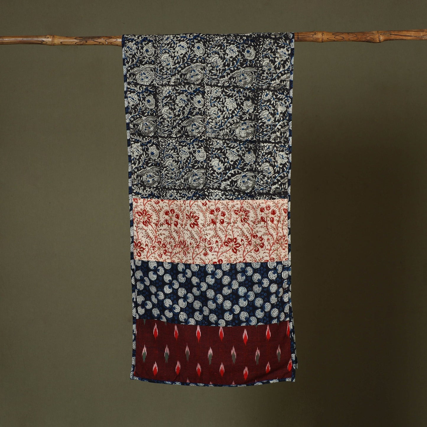 Multicolor - cotton patchwork kalamkari stole 02