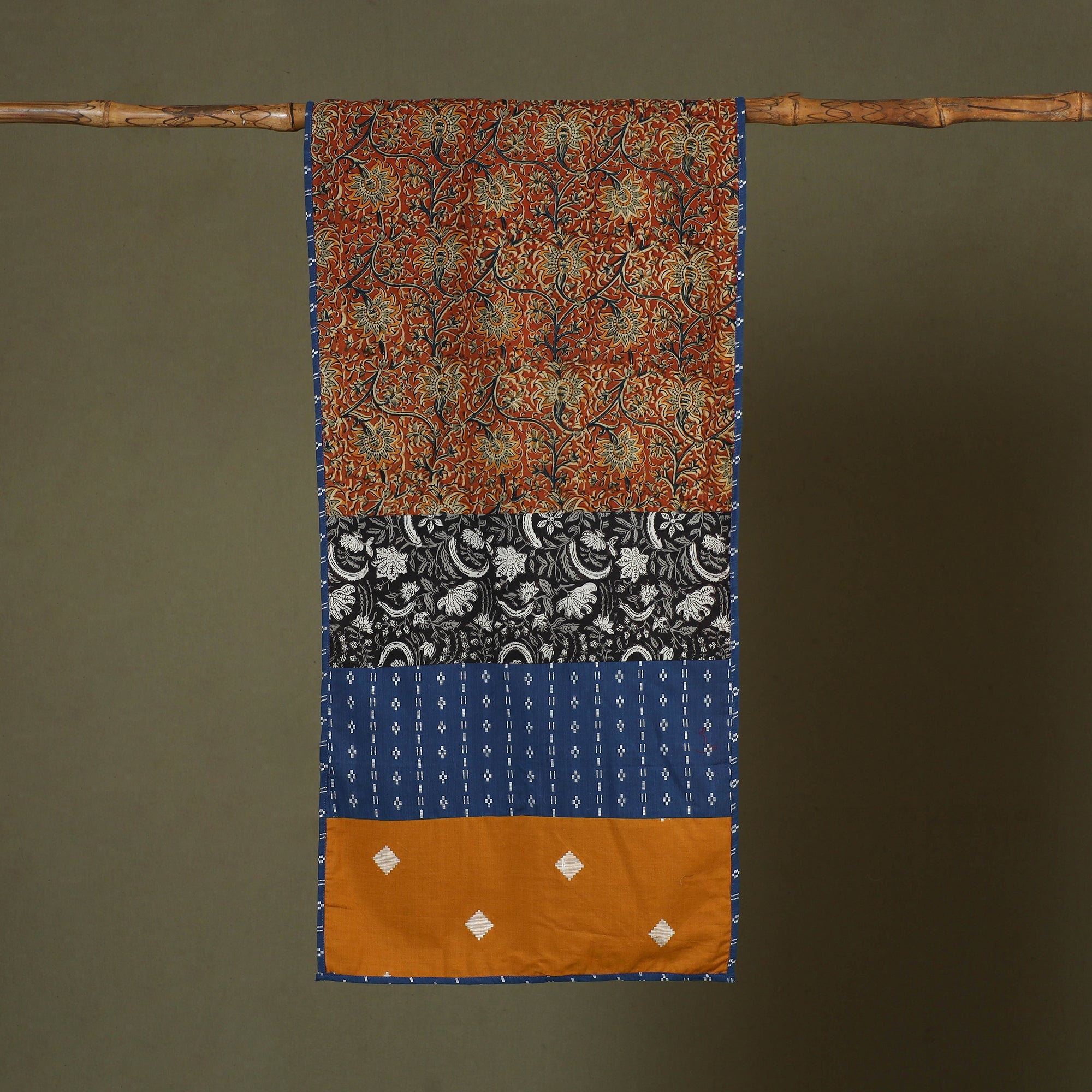 Multicolor - cotton patchwork kalamkari stole 06