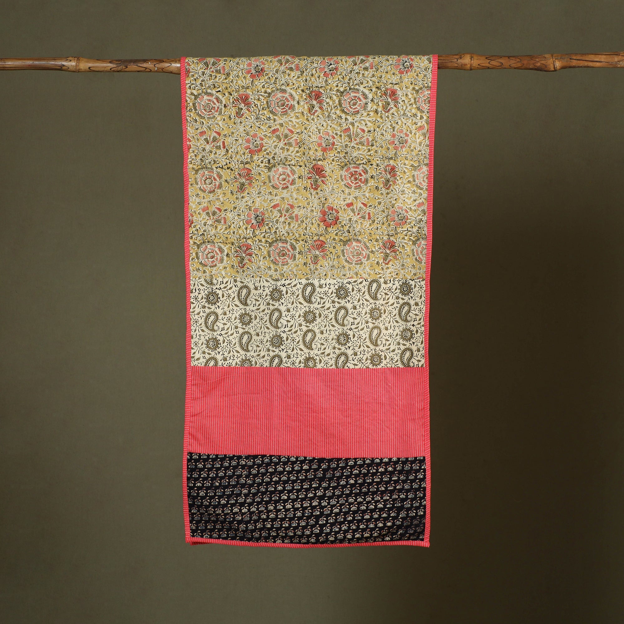 Multicolor - cotton patchwork kalamkari stole 07