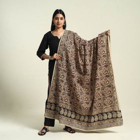  Multicolor Block Print Cotton Pedana Kalamkari Dupatta