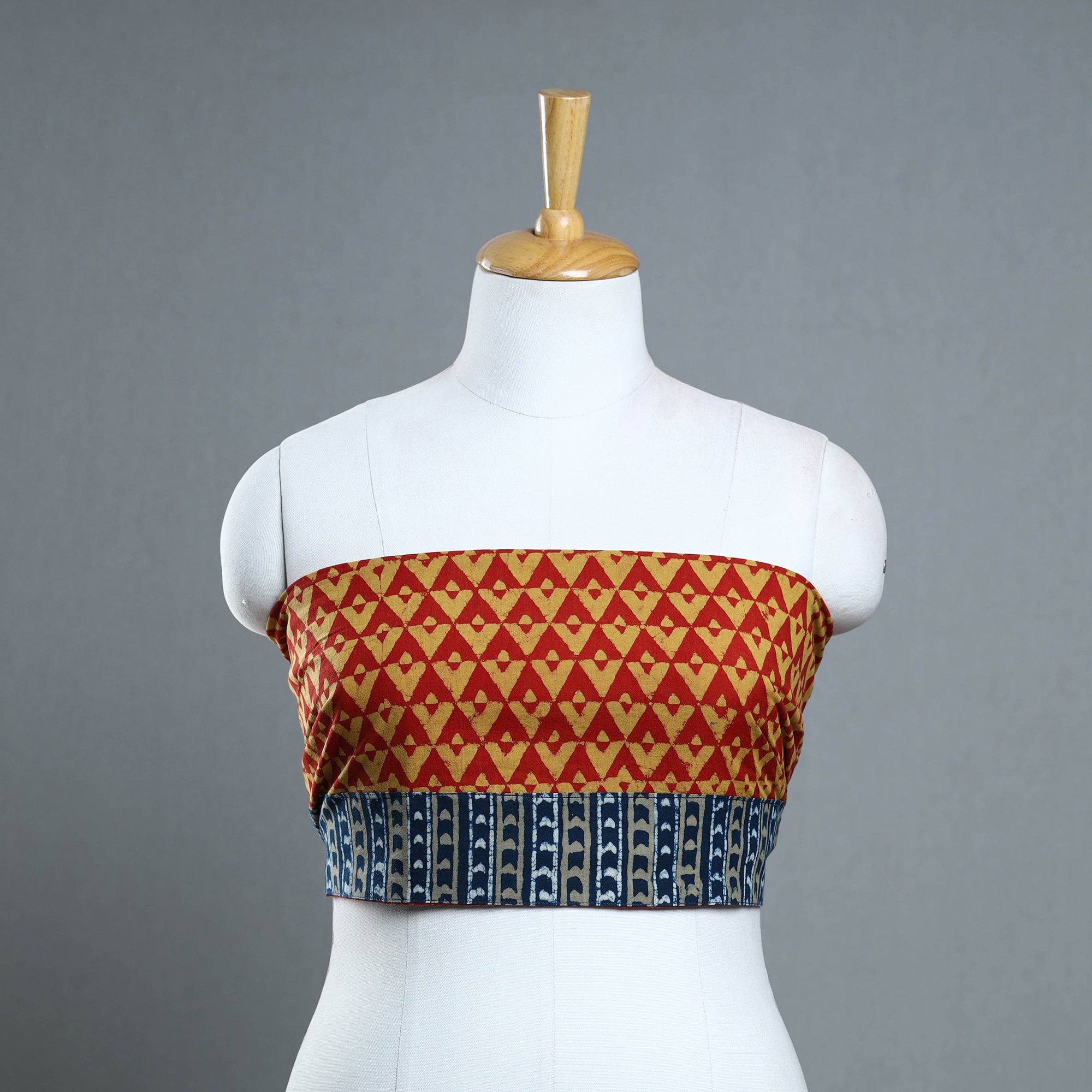 Multicolor - cotton pipad blouse piece 129 - handcrafted