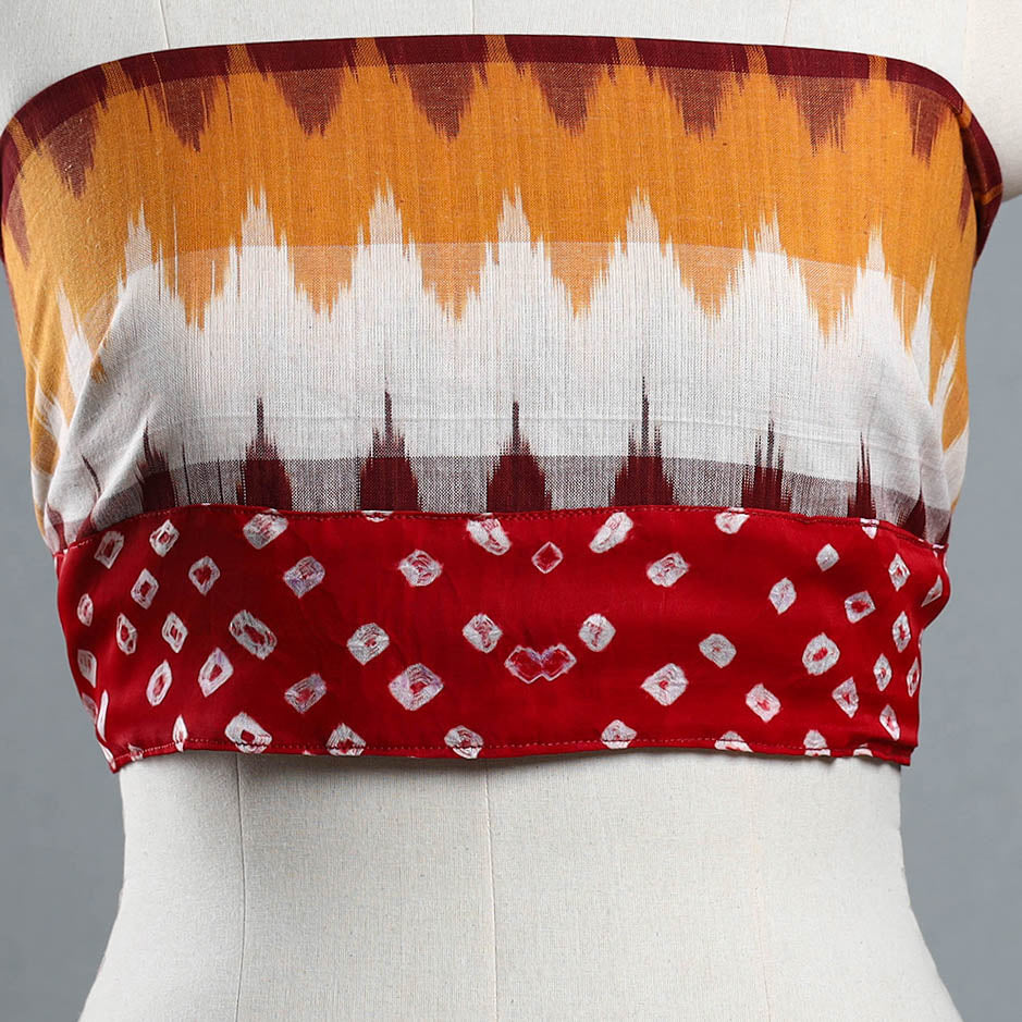 Multicolor - cotton pochampally ikat blouse piece 24