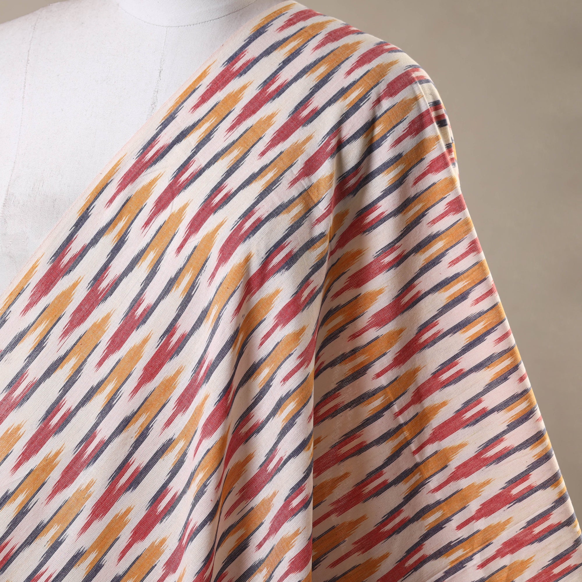 Multicolor - cotton pochampally ikat fabric 26 - handcrafted