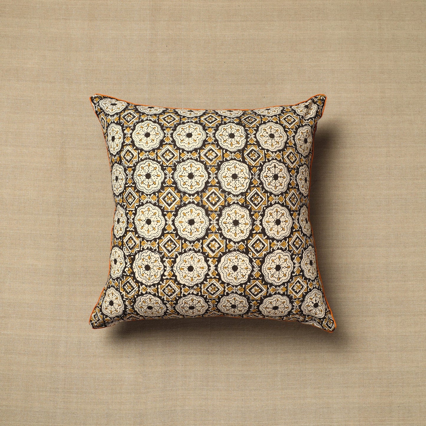  Multicolor Cotton Block Printed Bagru Cushion Cover