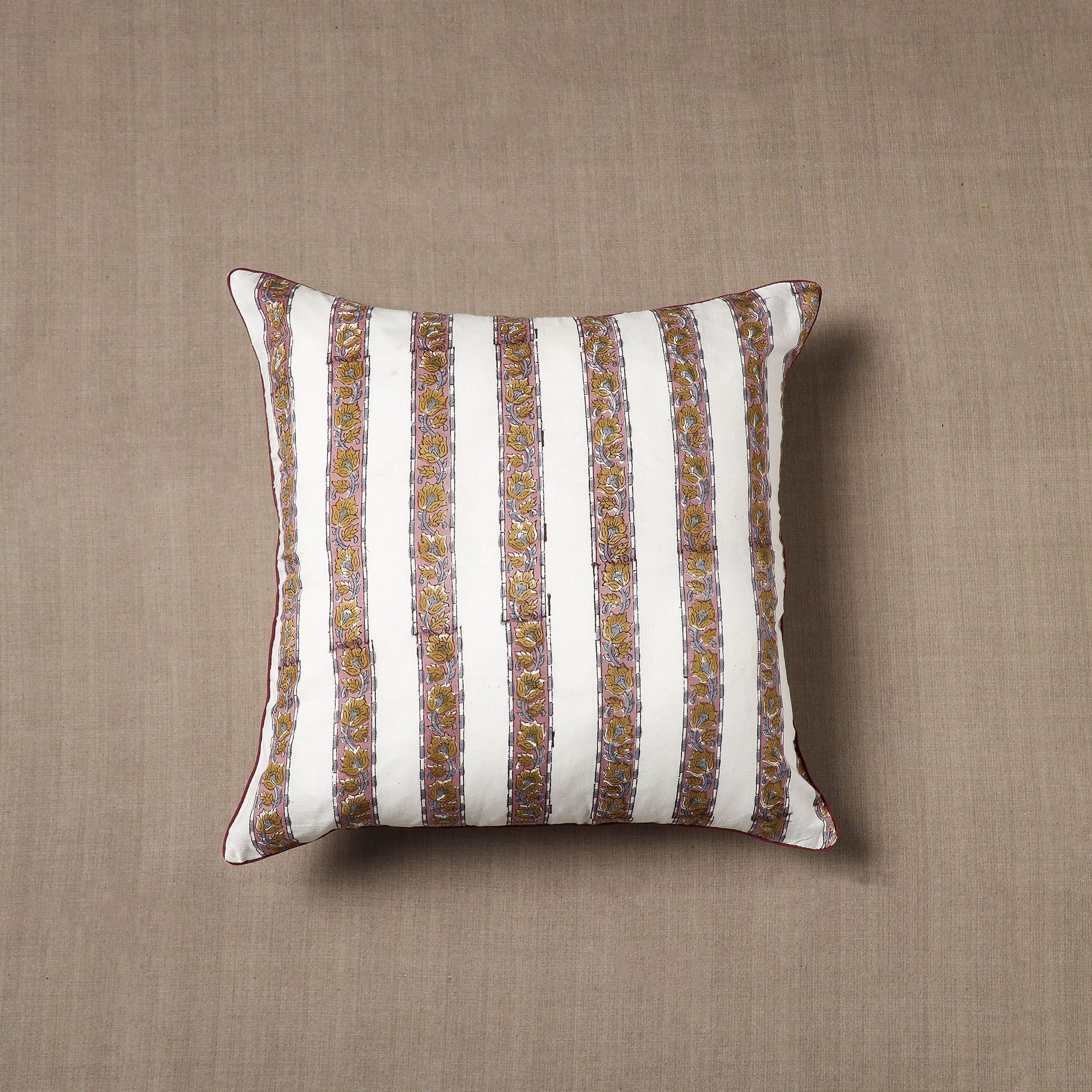 Multicolor - cotton sanganeri cushion cover (16 x 16 in) 08