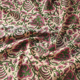 Multicolor Block Print Cotton Sanganeri Fabric