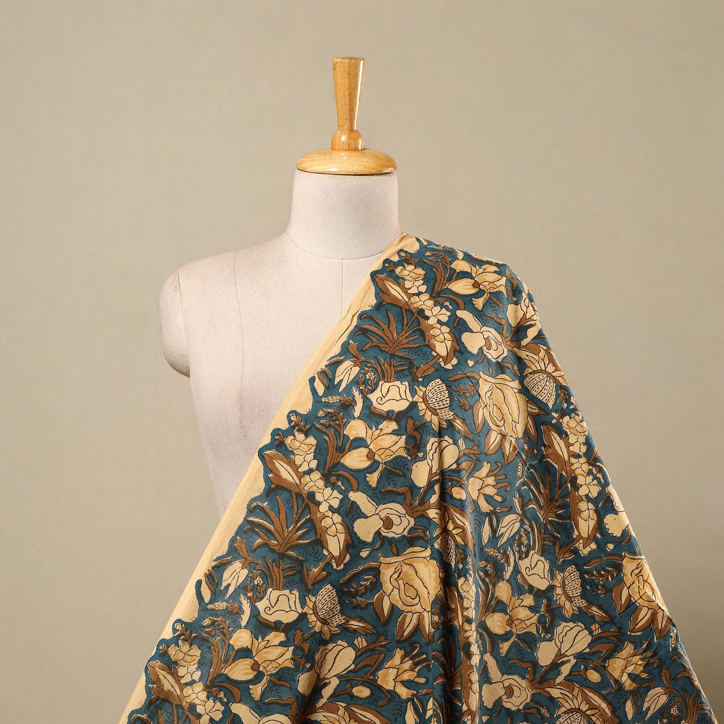 Multicolor Block Print Cotton Sanganeri Fabric