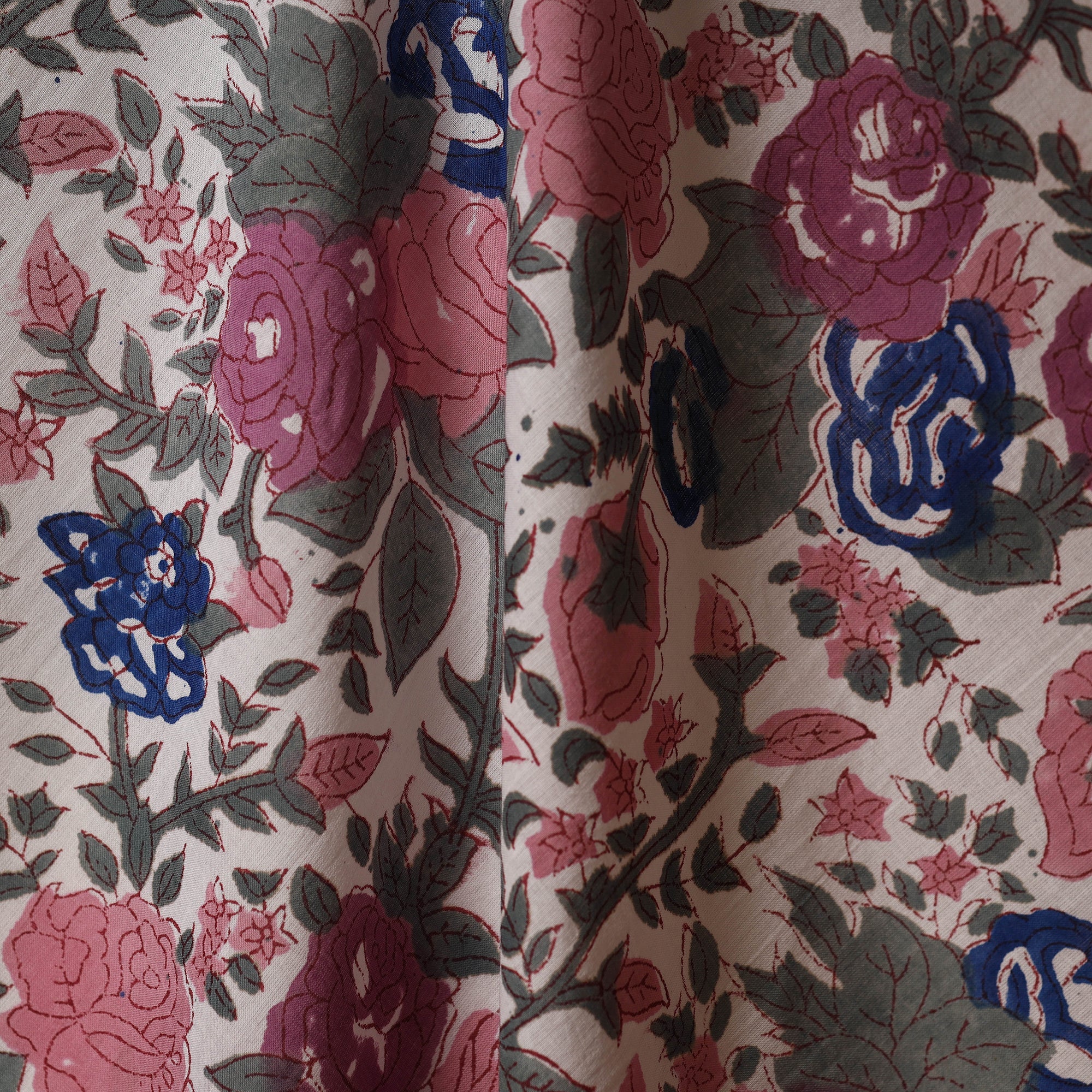 Multicolor - cotton sanganeri fabric 38 - handcrafted