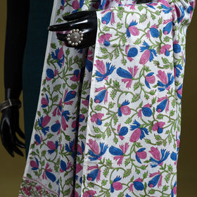 Cotton sanganeri floral dupatta 03 - handcrafted