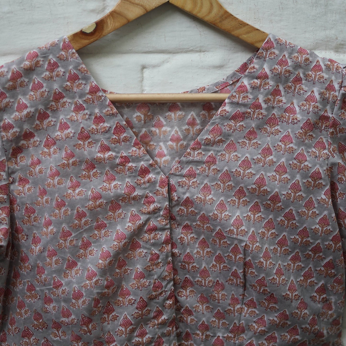 Buy Multicolor Block Print Cotton Sanganeri Stitched Blouse